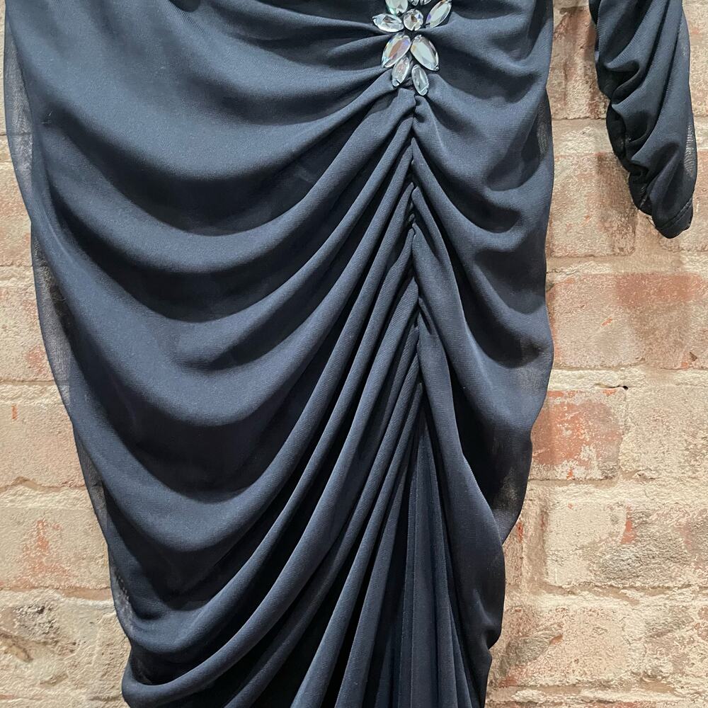 Adrianna Papell Ruched Chiffon Formal Maxi Dress‎ Size 4 - Picture 9 of 14